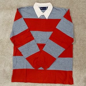 Faded Glory Grey Red Mens Long Sleeve Shirt Large NWOT